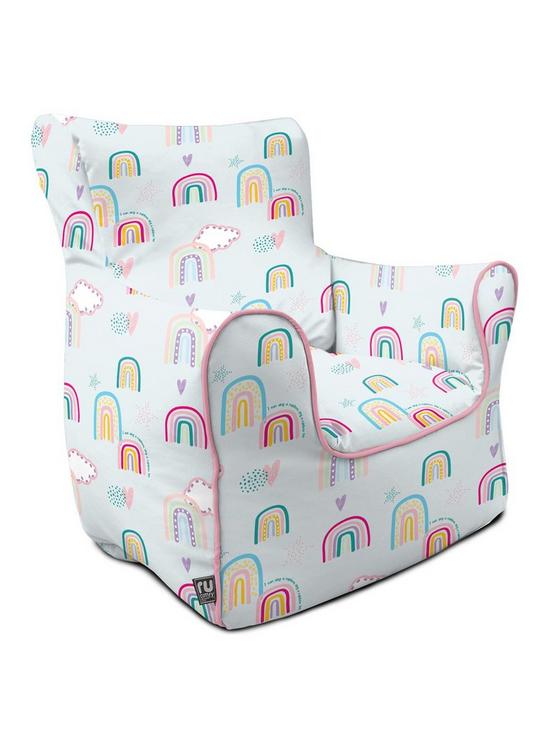 front image of rucomfy-rainbow-sky-childrens-armchair