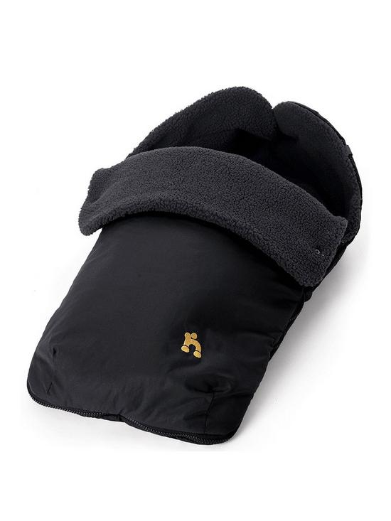 front image of out-n-about-nipper-footmuff-black