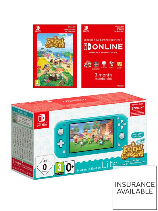 front image of nintendo-switch-lite-console-with-animal-crossing-new-horizons-free-3-months-nintendo-switch-online