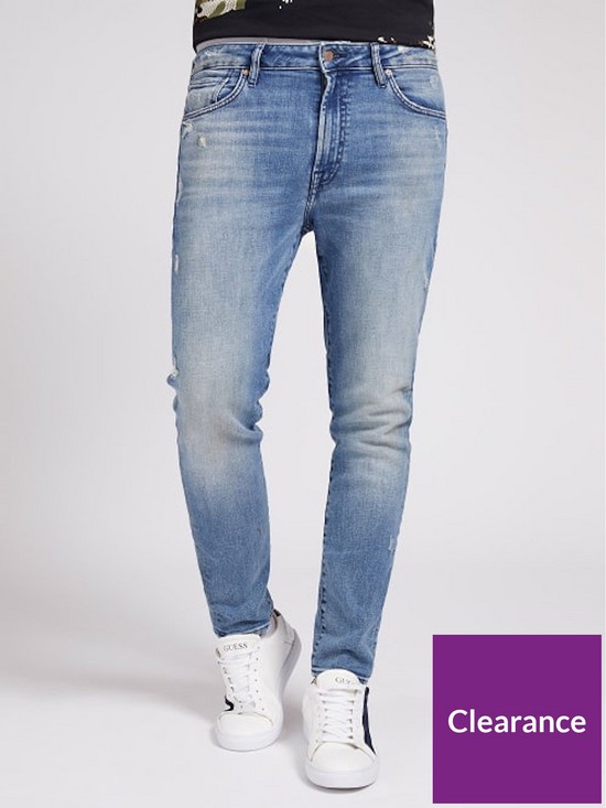 front image of guess-jeans-drake-tapered-5-pocket-low-rise-jean