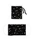  image of monsoon-pleated-star-print-face-covering-with-pouchnbsp--black