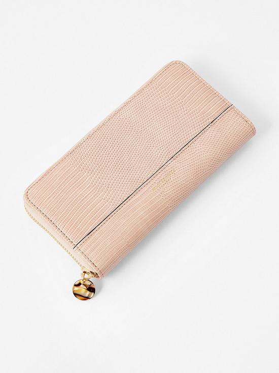 front image of accessorize-large-zip-around-wallet-pink