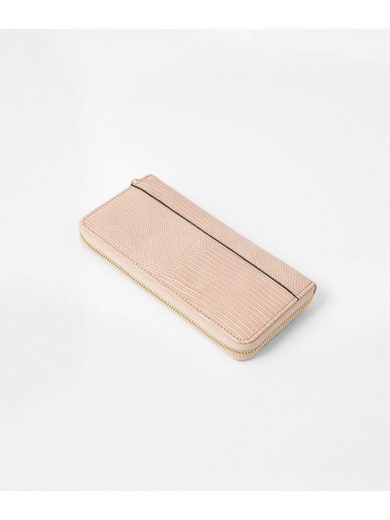 stillFront image of accessorize-large-zip-around-wallet-pink