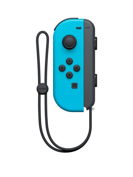 front image of nintendo-switch-joy-con-left-controller-gamepad-wireless-neon-blue