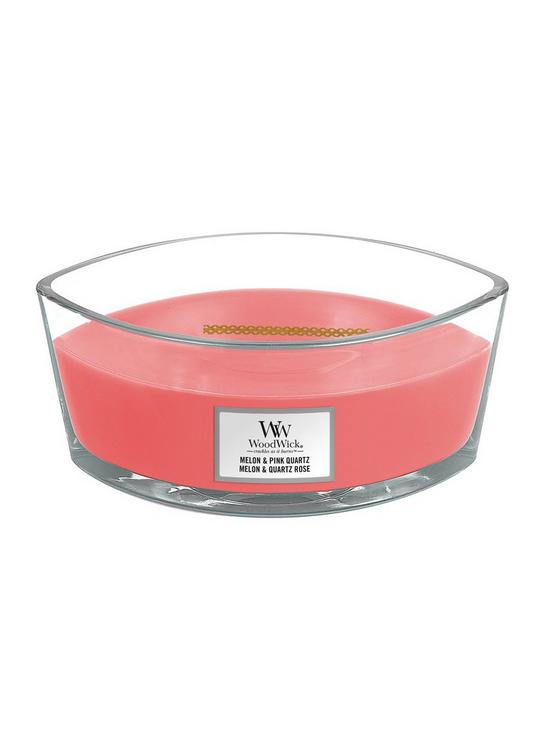 stillFront image of woodwick-ellipse-scented-candle-melon-amp-pink-quartz-with-crackling-wick