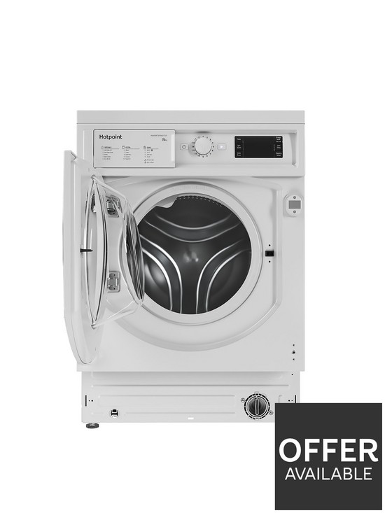 stillFront image of hotpoint-biwmhg81484-built-in-8kg-load-1400-spin-washing-machine-white
