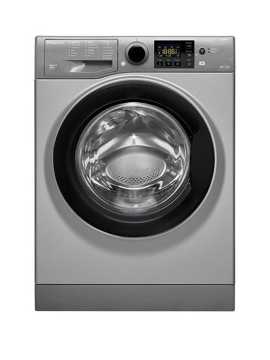 front image of hotpoint-rdg8643gkukn-8kg-wash-6kg-dry-1400-spin-washer-dryer-graphite