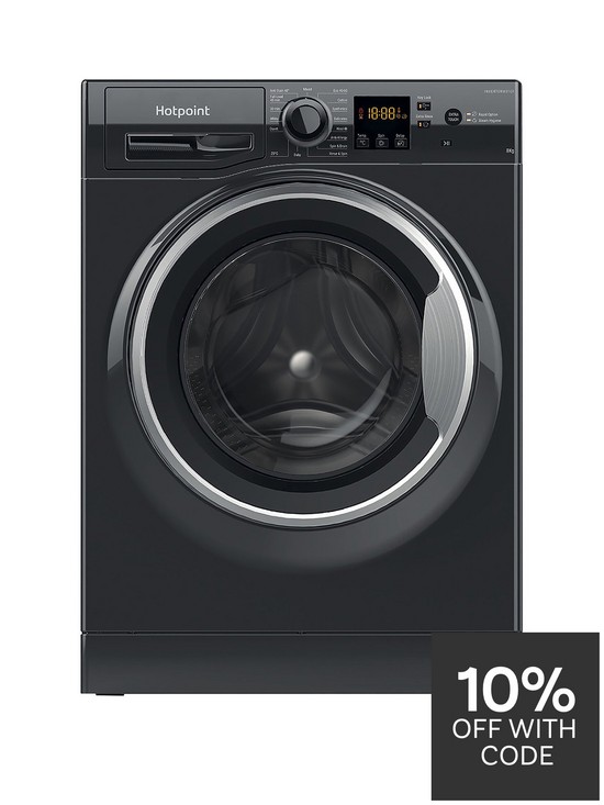 front image of hotpoint-nswm863cbsn-8kg-load-1600-spin-washing-machine-black