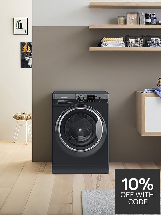 back image of hotpoint-nswm863cbsn-8kg-load-1600-spin-washing-machine-black
