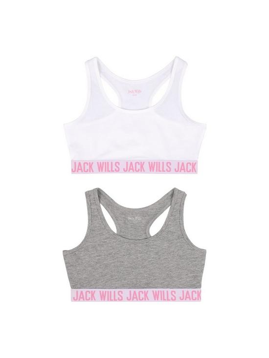 stillFront image of jack-wills-girls-2-pack-boxed-logo-elastic-crop-tops-whitegrey