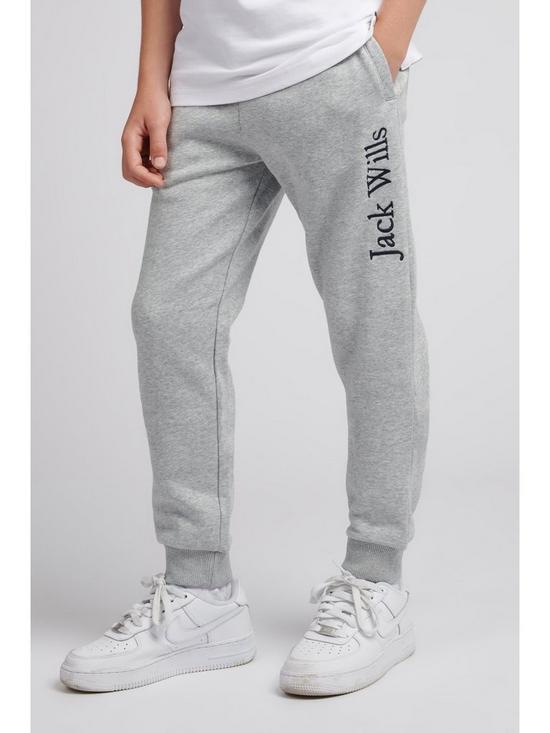 front image of jack-wills-boys-joggers-grey-marl