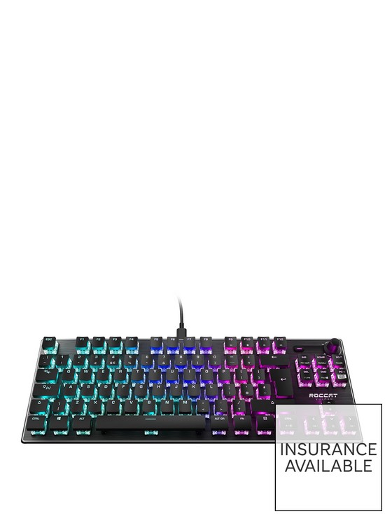 front image of roccat-vulcan-tkl-aimo-mechanical-gaming-keyboard-linear-switch-uk-layout