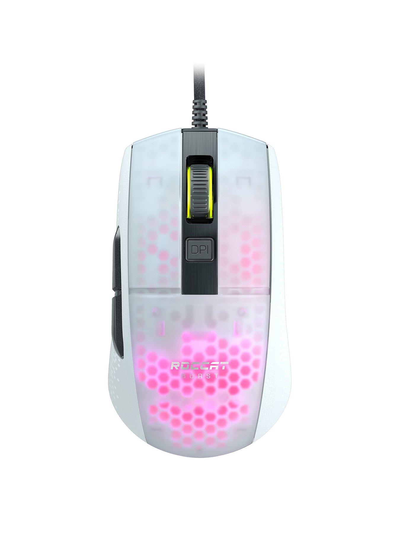 Roccat Burst Pro Optical Rgb Aimo Wired Gaming Mouse White Littlewoods Com