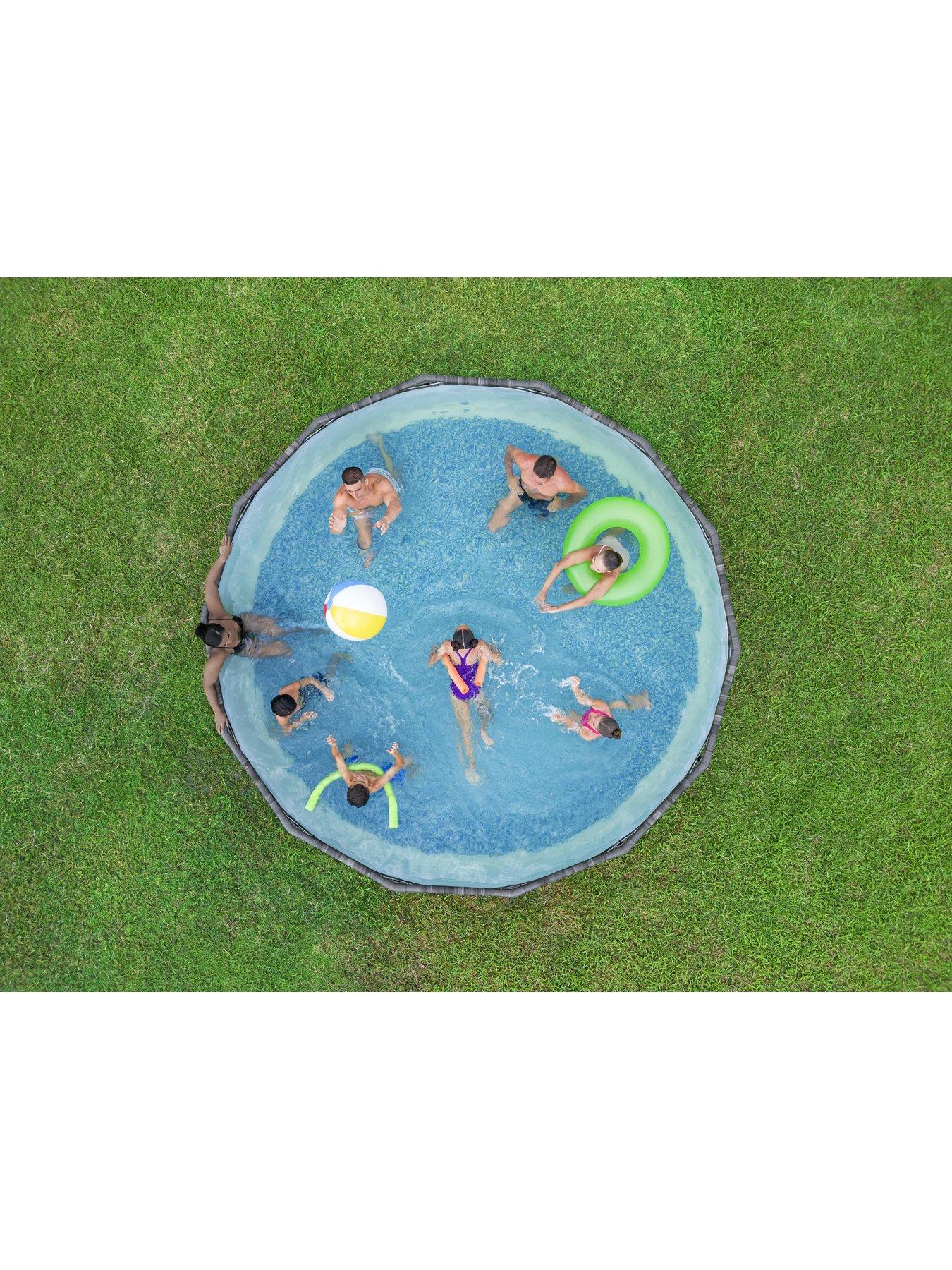 Image 4 of 6 of Bestway 14ft&nbsp;Steel Pro MAX Frame Stone Pool, Filter Pump with Ladder