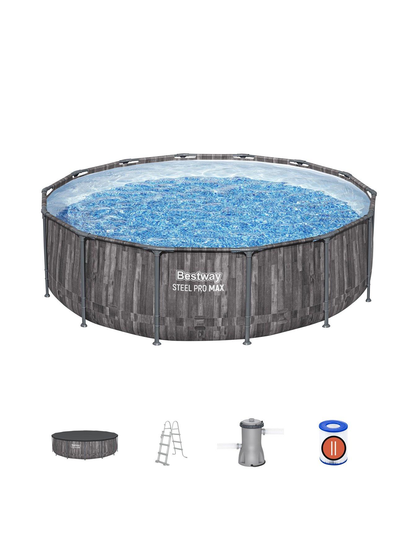 Image 6 of 6 of Bestway 14ft&nbsp;Steel Pro MAX Frame Stone Pool, Filter Pump with Ladder