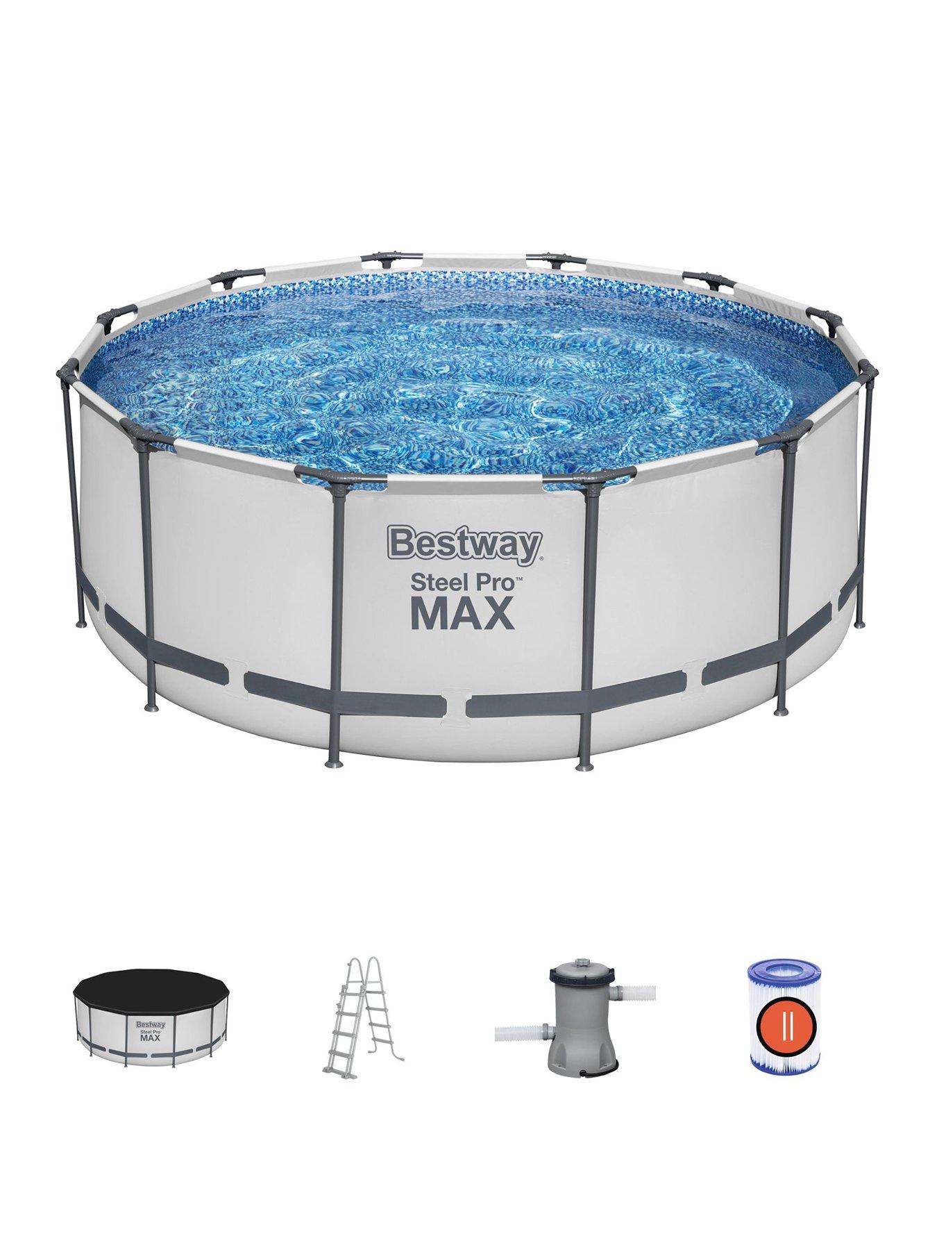 undefined 12ft Steel Pro MAX Frame Pool Set, Filter Pump with Ladder