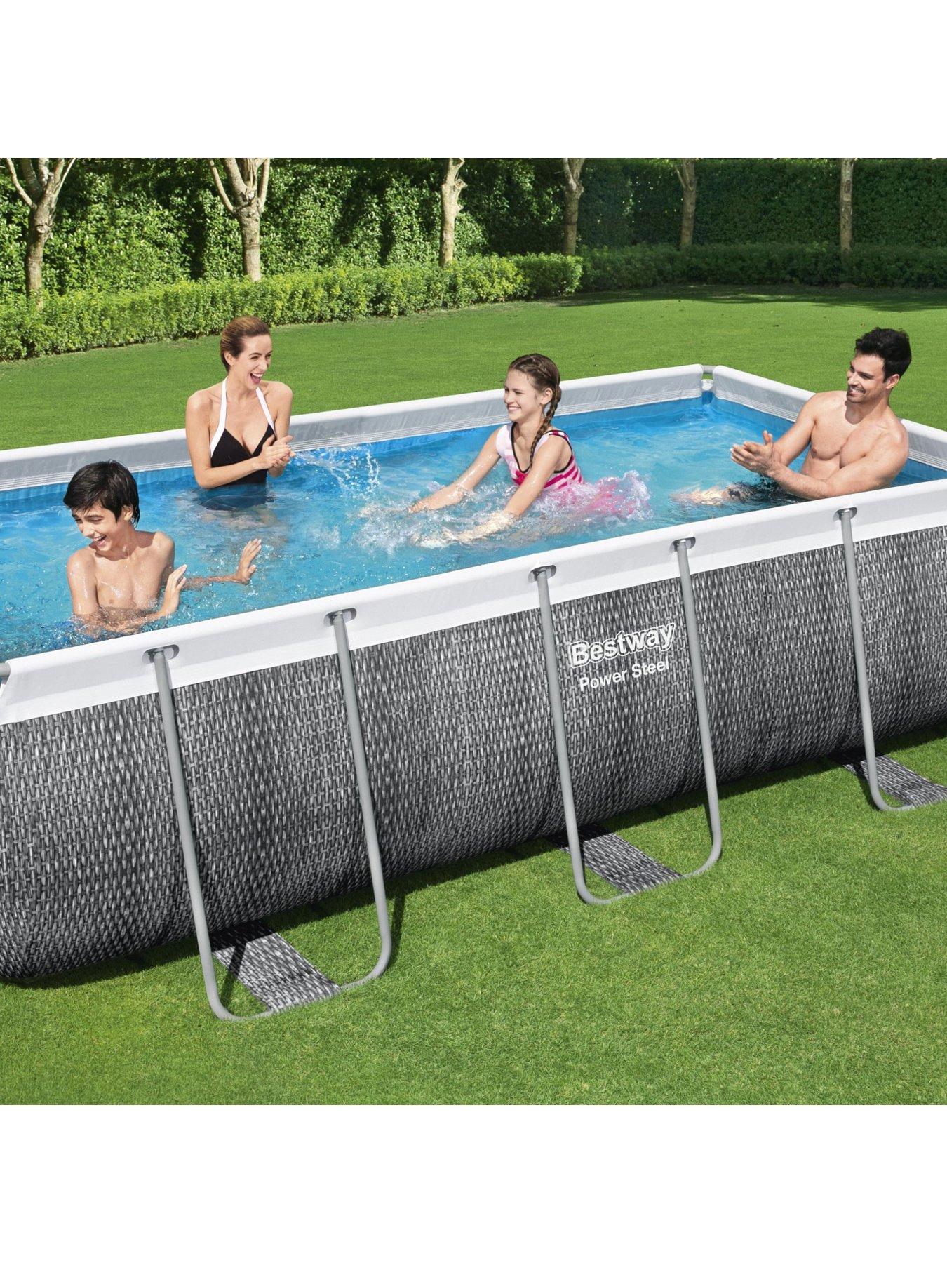  image of bestway-13-xnbsp6ftnbsppower-steel-rattan-pool-set-filter-pump-with-ladder