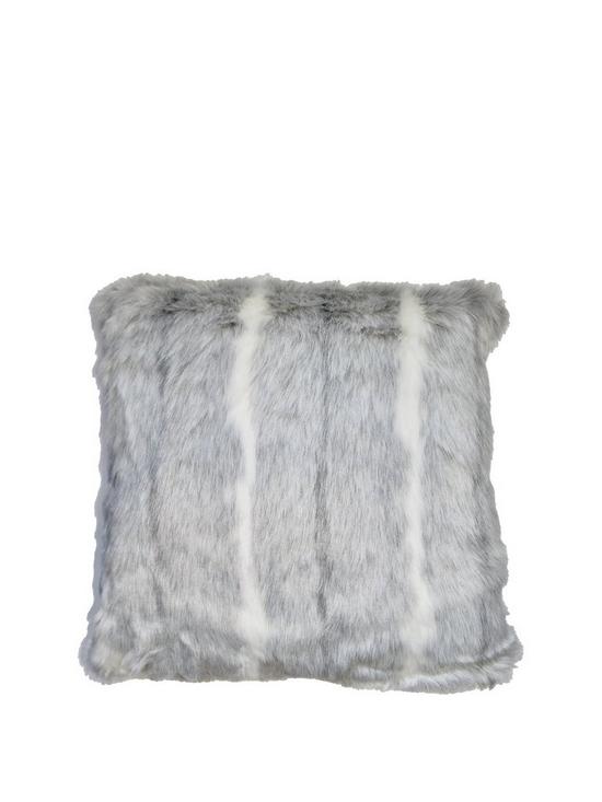 front image of cascade-home-sable-faux-fur-cushion