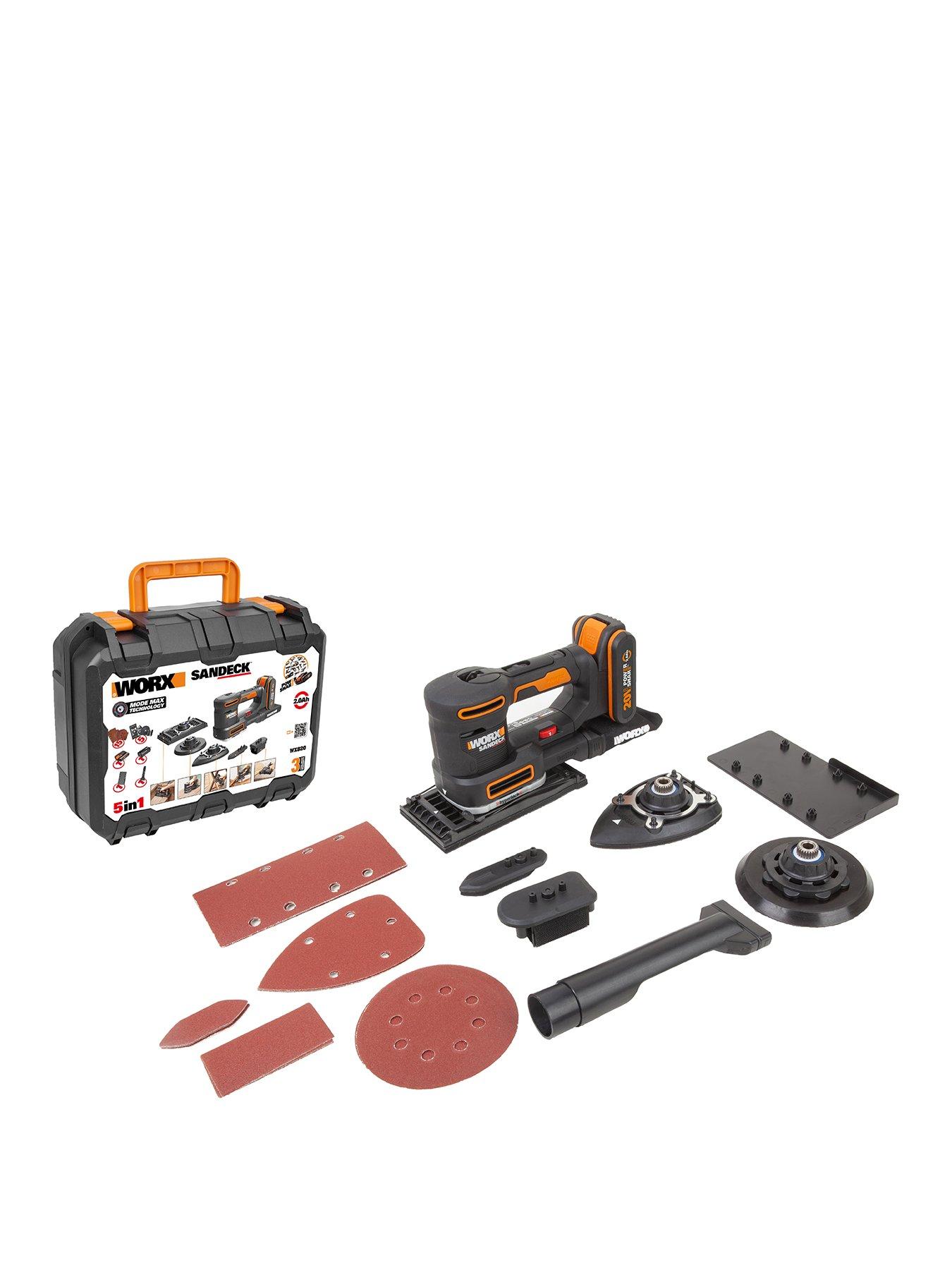 Worx 20V PowerShare Cordless 5-in-1 Multi Sander with x1 2.0Ah Battery  &  Charger