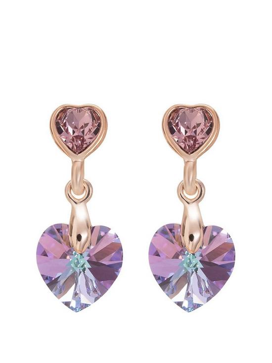 front image of jon-richard-rose-paradise-shine-heart-earrings