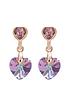  image of jon-richard-rose-paradise-shine-heart-earrings
