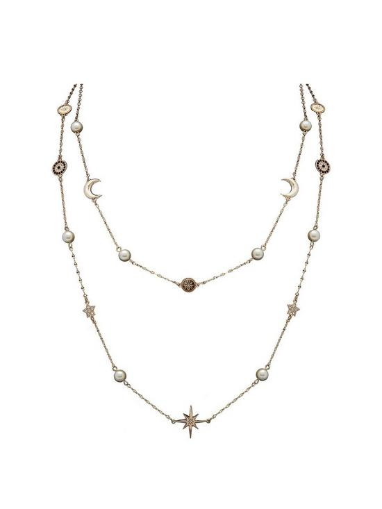 front image of mood-gold-plated-crystal-and-cream-pearl-celestial-multi-necklace