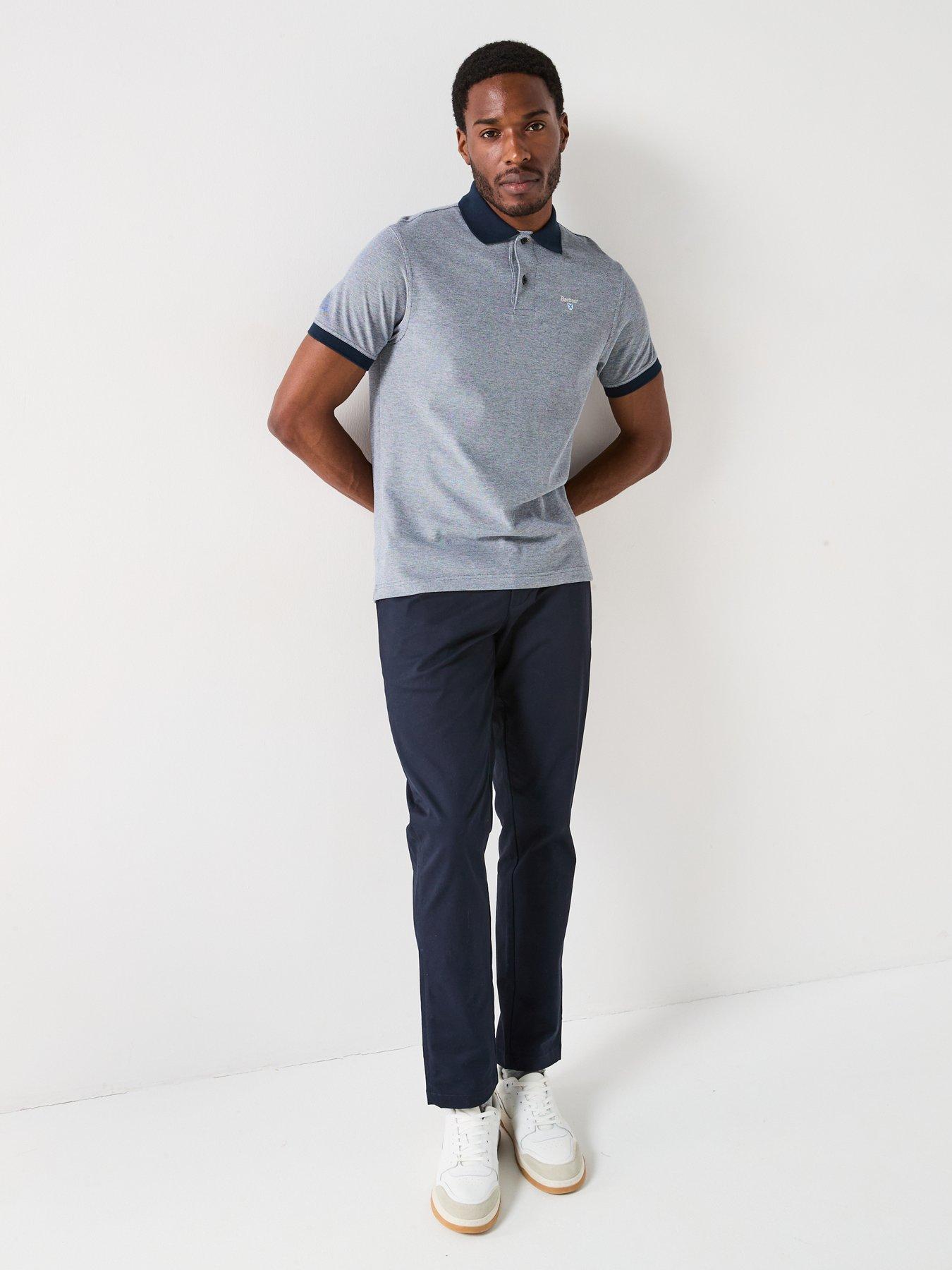 Image 3 of 6 of Barbour Essential Sports Mix Polo Shirt - Dark Blue