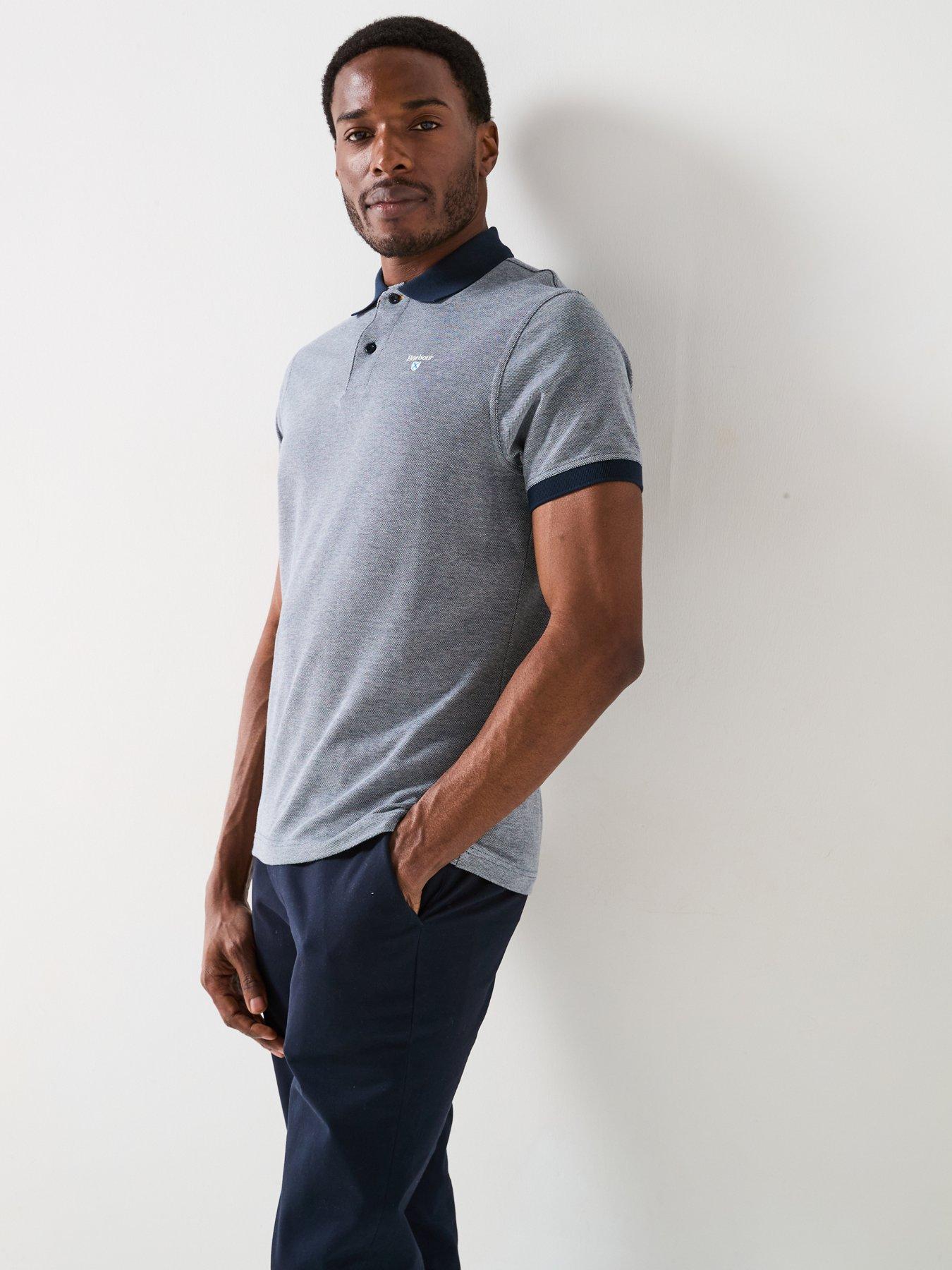 Image 5 of 6 of Barbour Essential Sports Mix Polo Shirt - Dark Blue