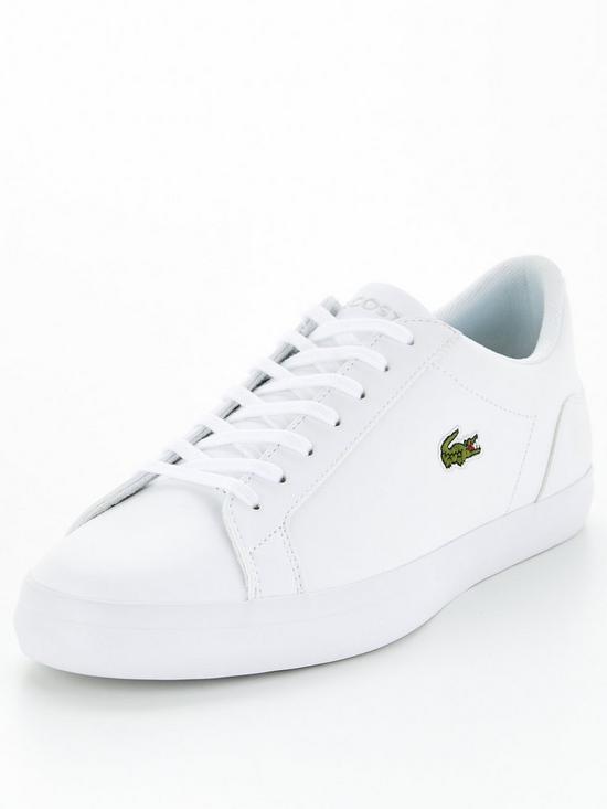 front image of lacoste-lerond-bl21-leather-trainers-white