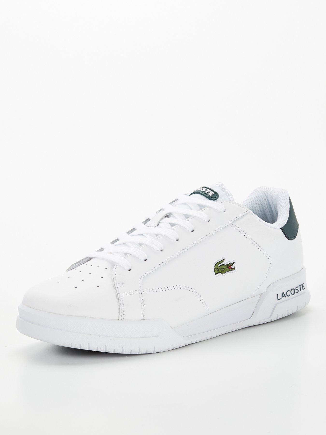 white lacoste leather trainers