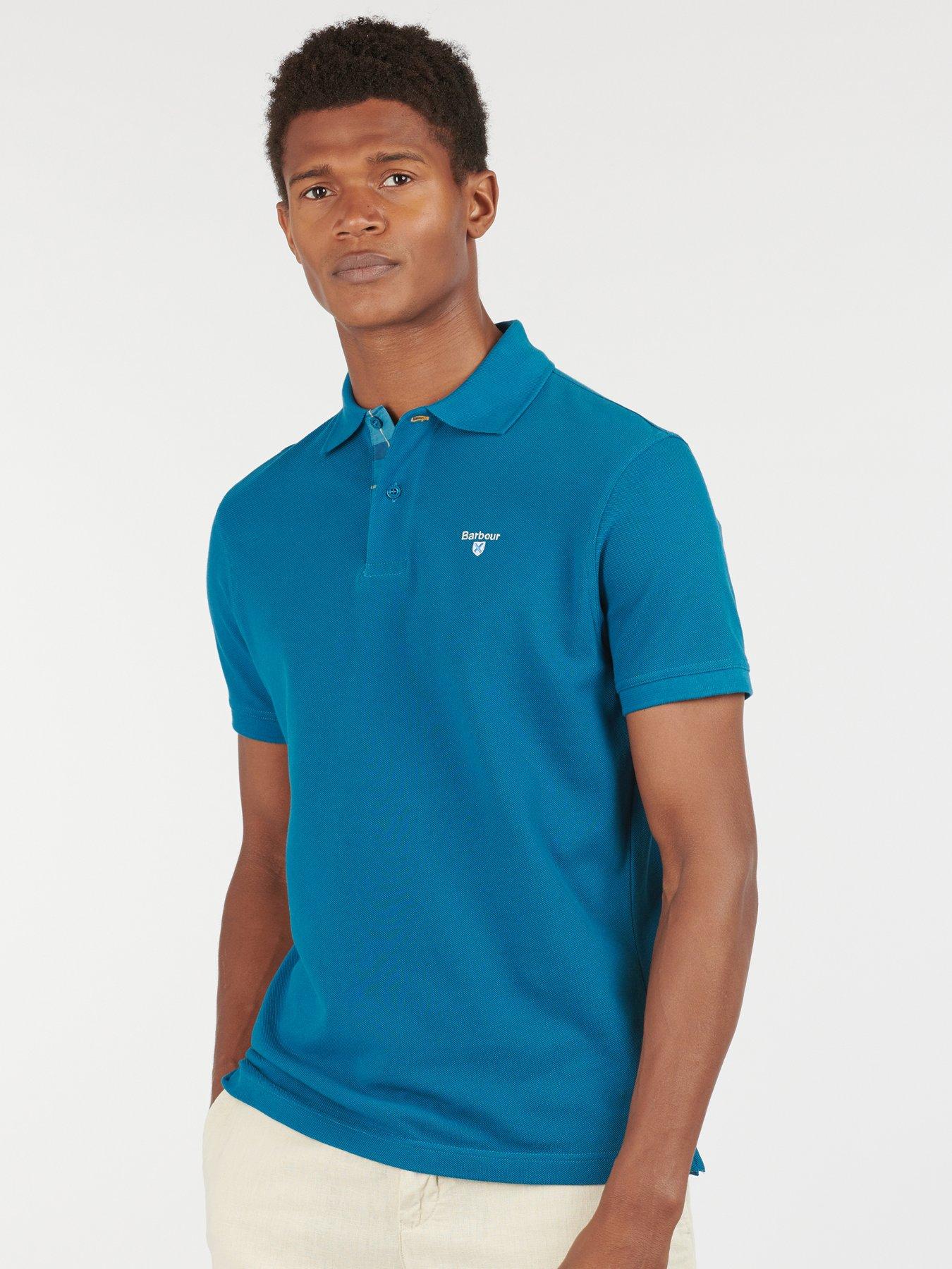  image of barbour-tartan-pique-regular-fit-polo-shirt-blue