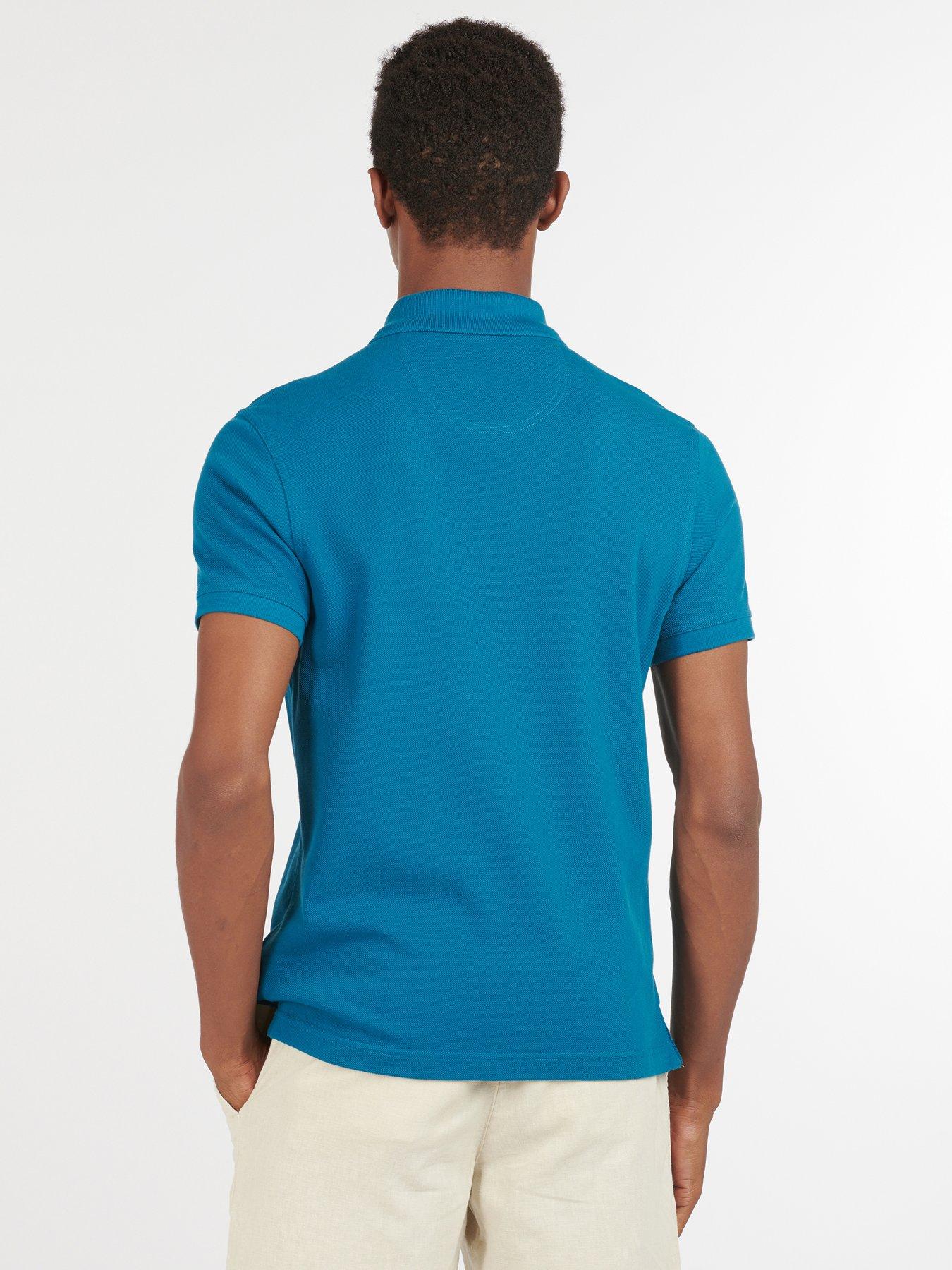  image of barbour-tartan-pique-regular-fit-polo-shirt-blue