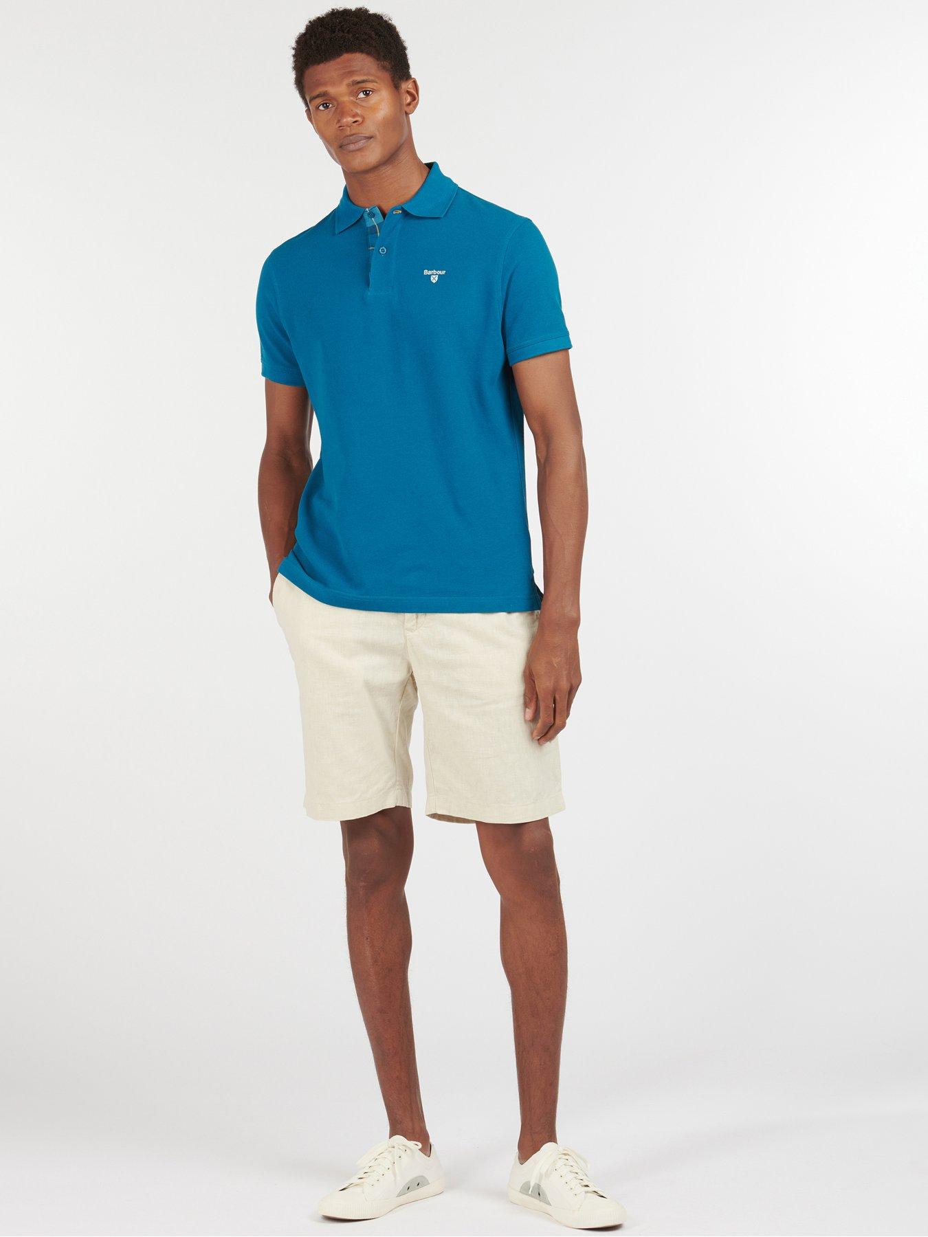  image of barbour-tartan-pique-regular-fit-polo-shirt-blue