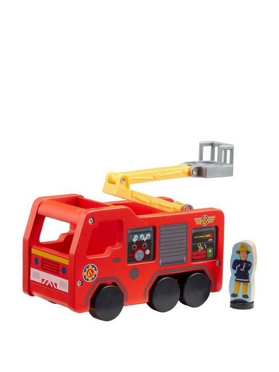 front image of fireman-sam-wooden-jupiter-amp-figure