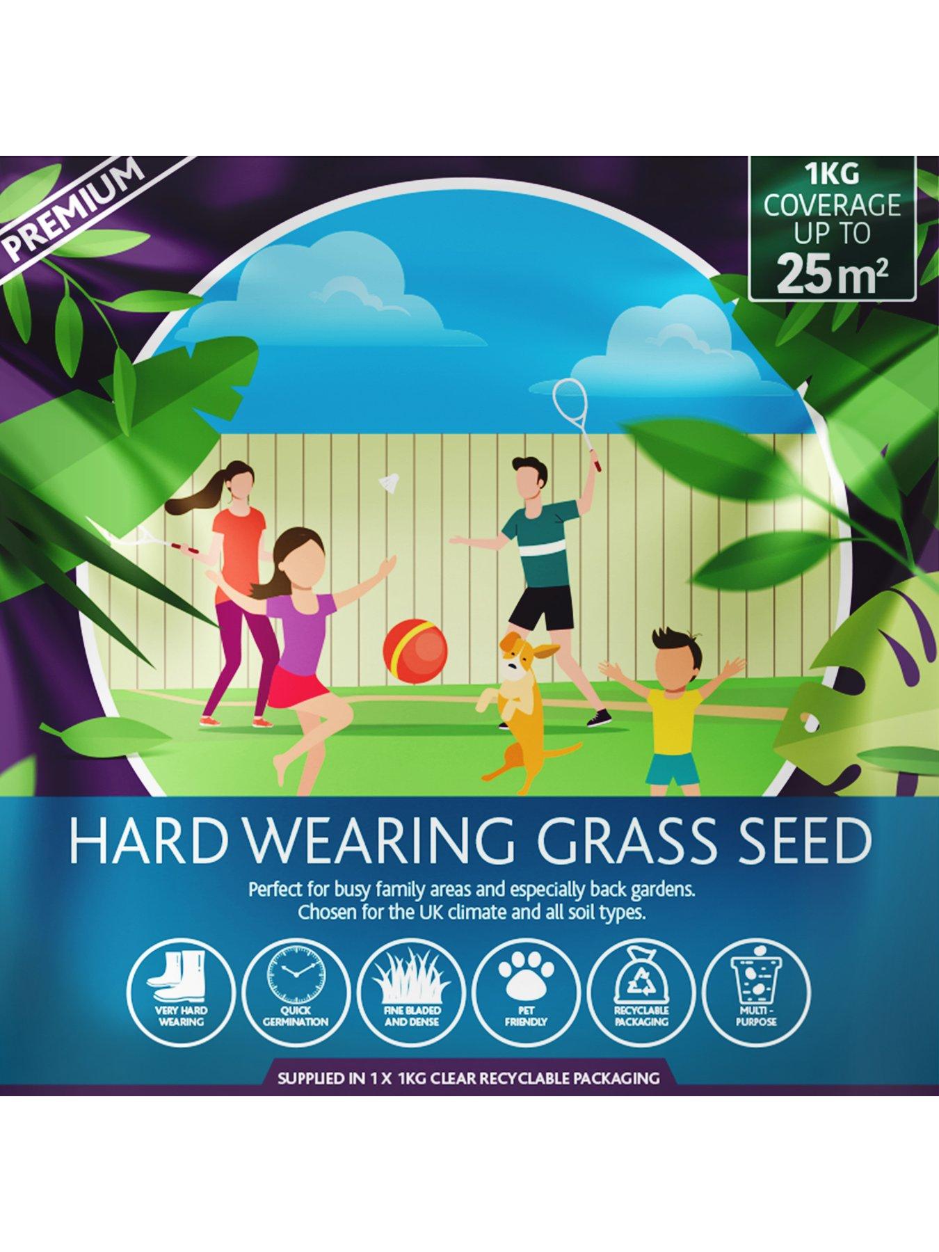 You Garden Multi Purpose  &  Hard-Wearing Grass Seed Mix Back Lawn 1kg