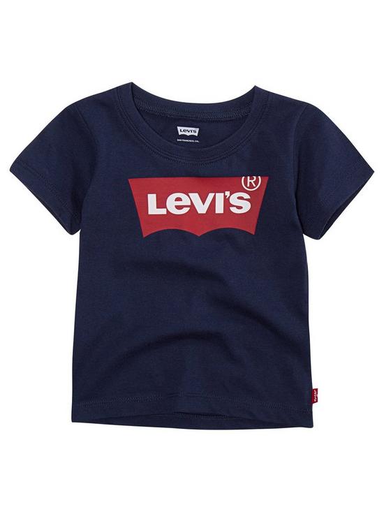 front image of levis-baby-boys-batwing-t-shirt-navy