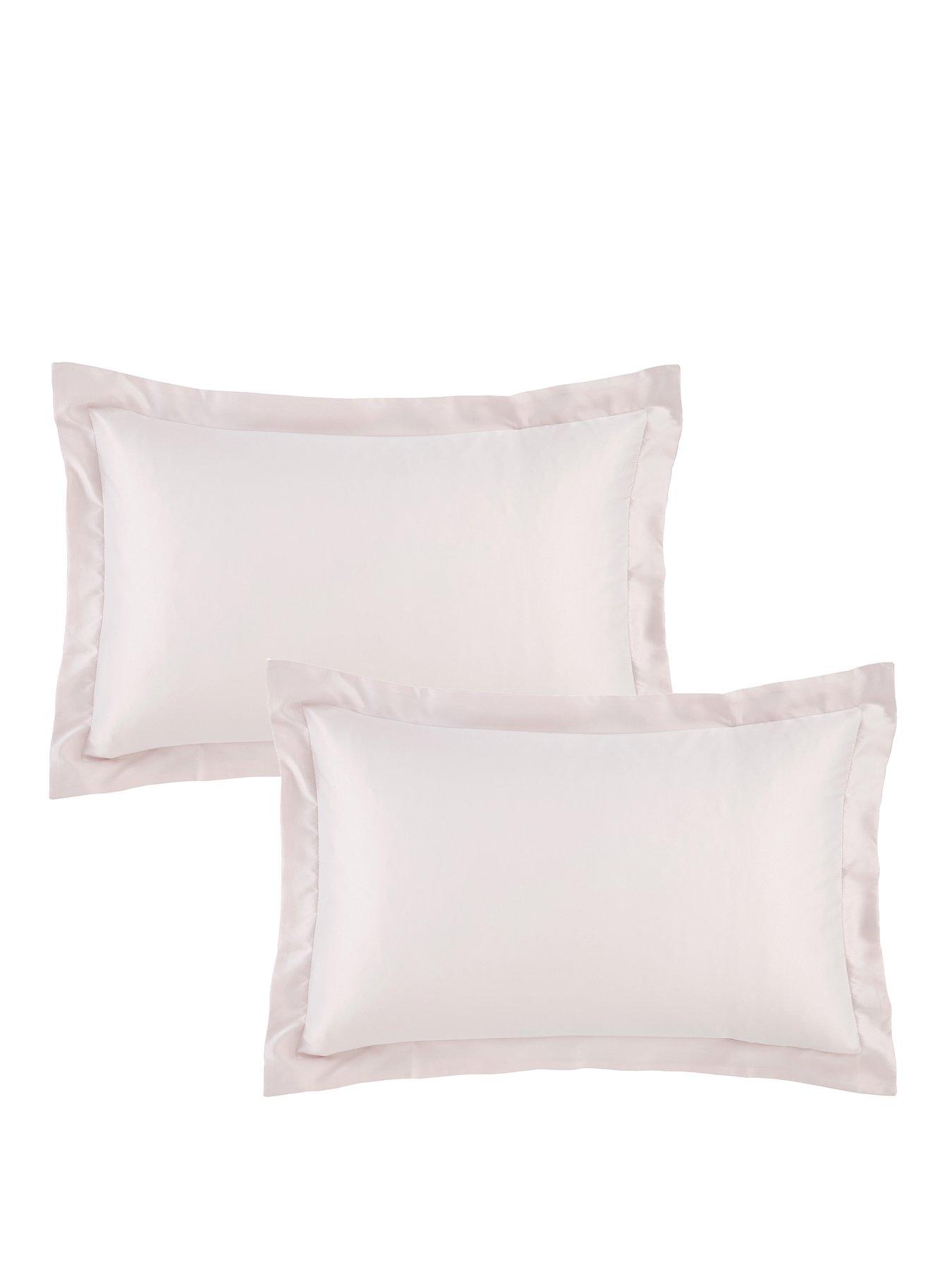 Image 2 of 3 of Catherine Lansfield Silky Soft Satin Oxford Pillowcase Pair - Blush