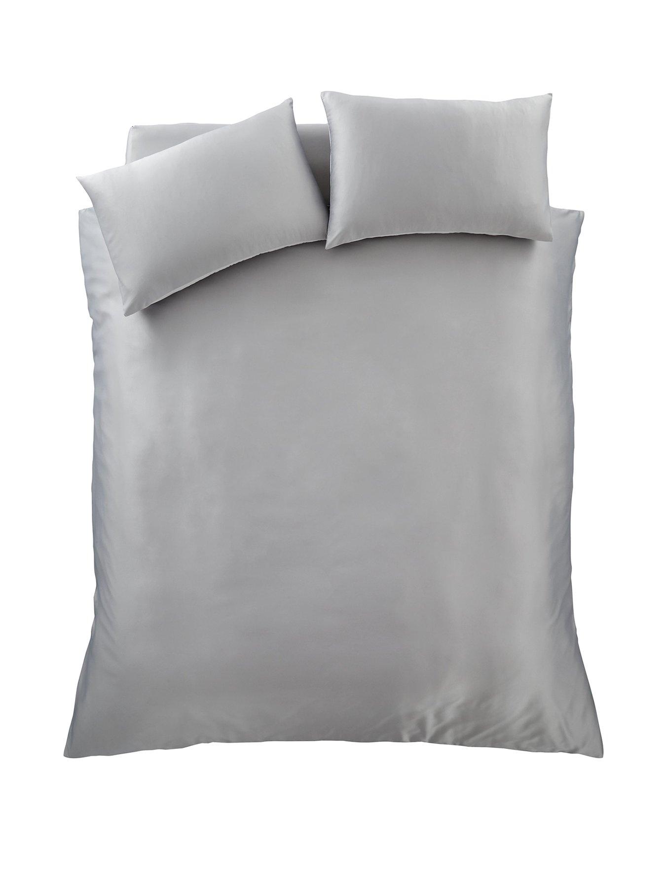  image of catherine-lansfield-silky-soft-satin-duvet-cover-set-silver-grey