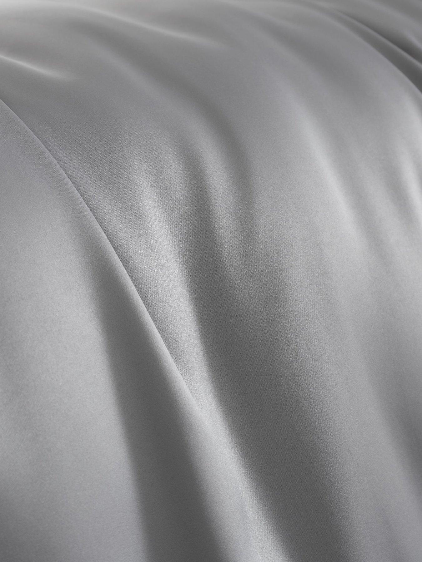  image of catherine-lansfield-silky-soft-satin-duvet-cover-set-silver-grey