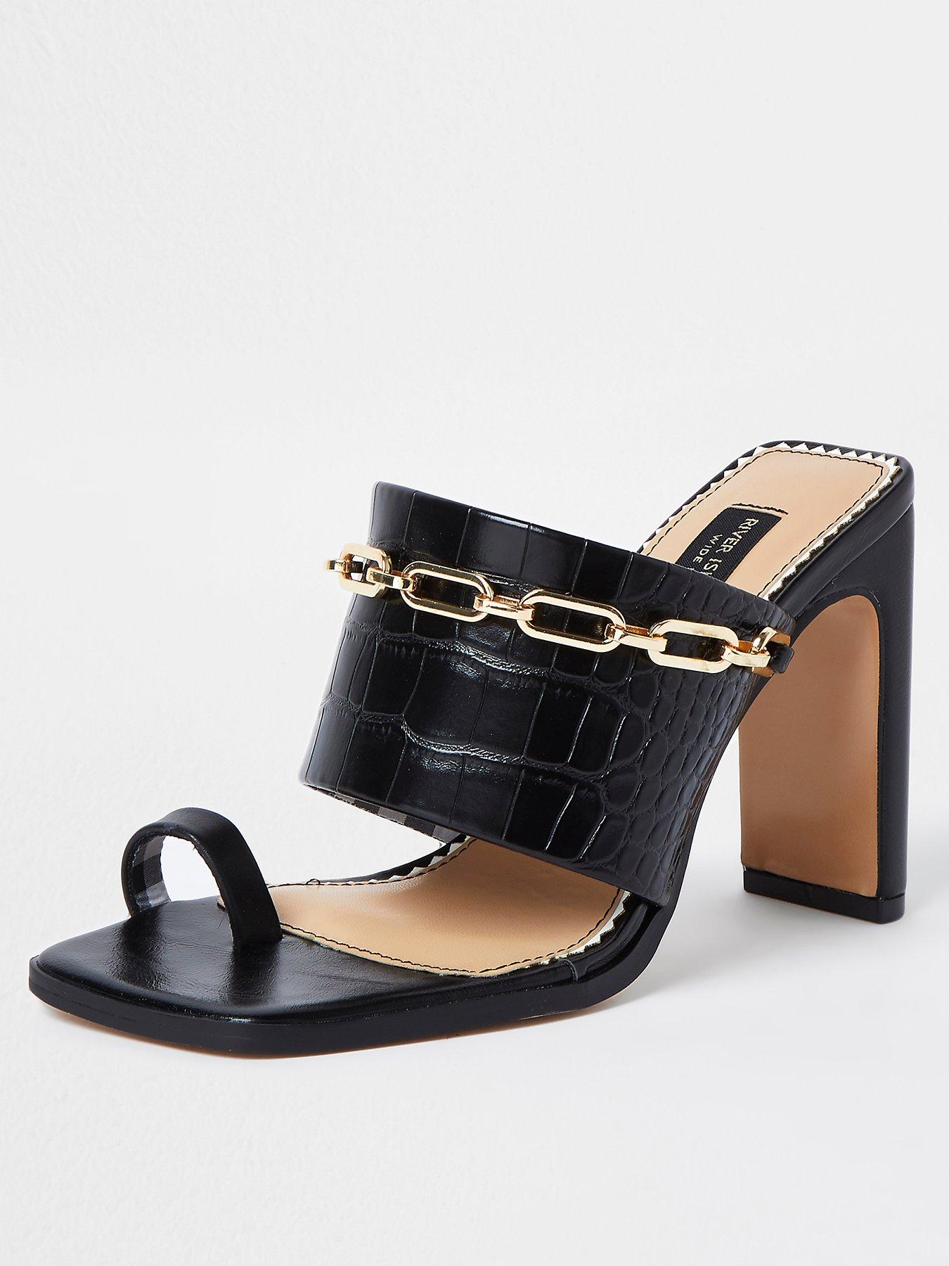 leather criss cross slides