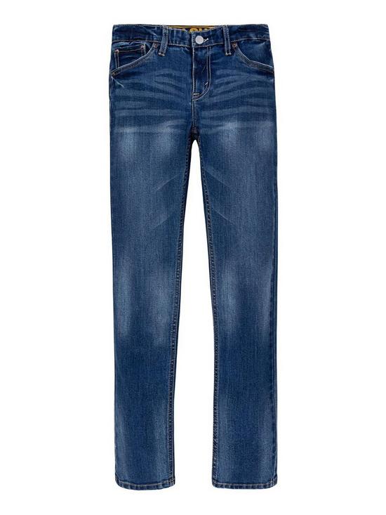front image of levis-boys-510trade-skinny-fit-everyday-performance-jean-mid-wash