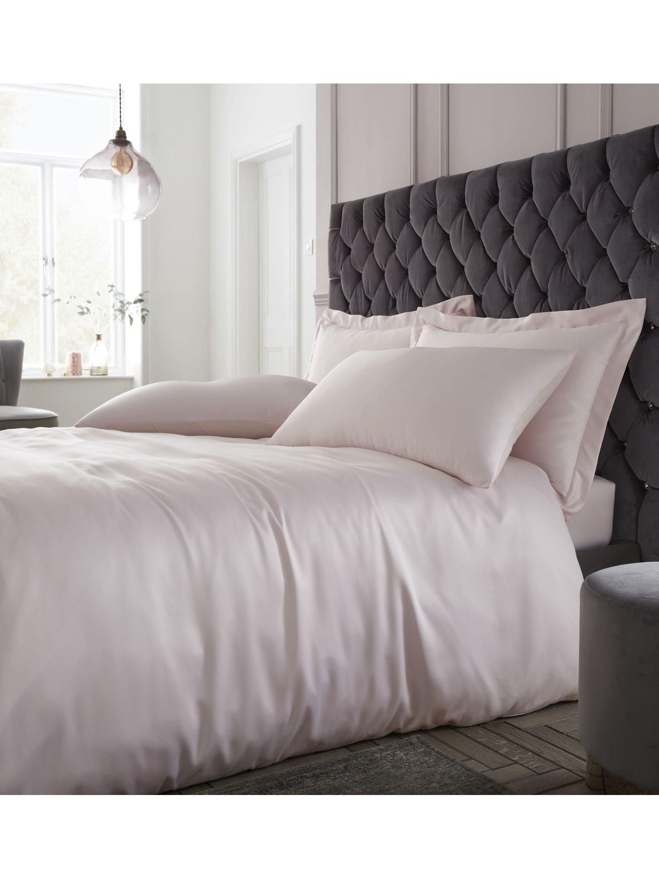 Image 1 of 4 of Catherine Lansfield Silky Soft Satin Duvet Cover&nbsp;Set - Blush Pink