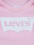  image of levis-baby-girls-batwing-hat-bodysuit-and-bootie-set-pink
