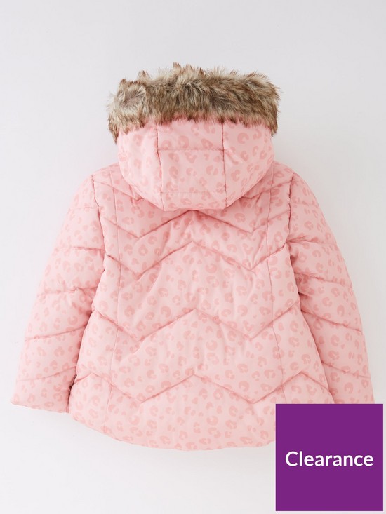 back image of mini-v-by-very-girls-animal-chevron-quilted-half-fauxnbspfur-lined-jacket-pink
