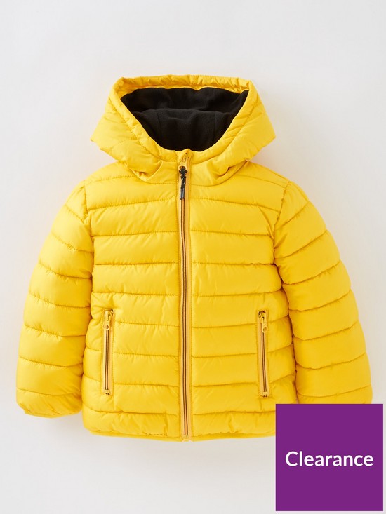 front image of mini-v-by-very-boys-fleece-lined-coat-yellow