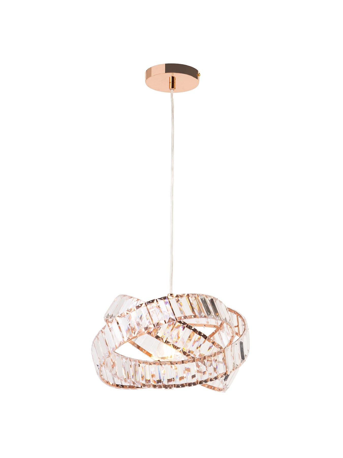 Hudson intertwined 3 way ceiling light in chrome store and clear