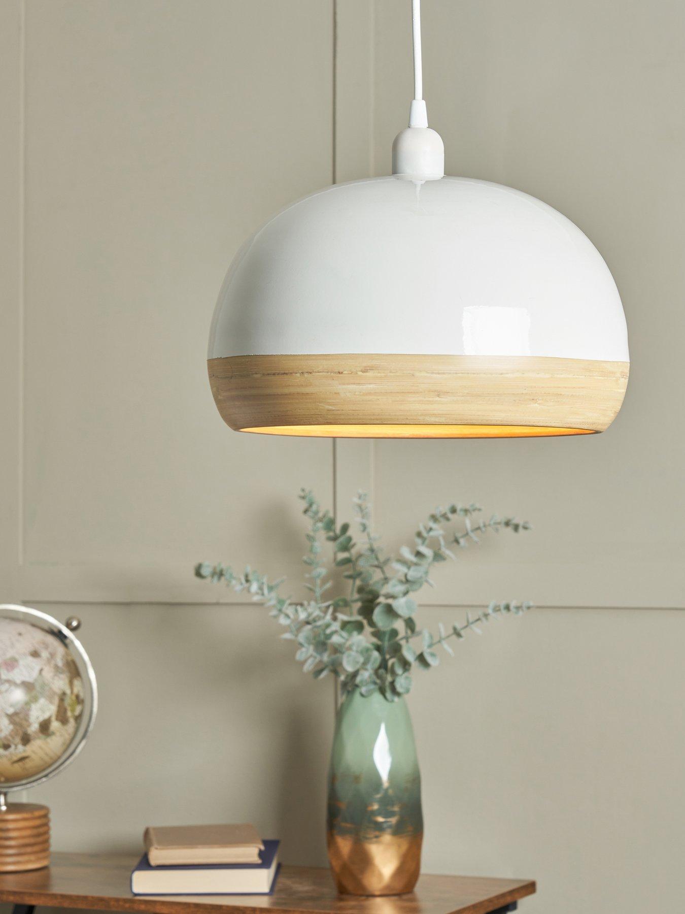 Very Home Hampton Bamboo Easy-Fit Lightshade – White