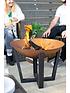  image of la-hacienda-icarus-small-oxidised-cast-iron-firepit-with-steel-legs-natural-rusted-and-black