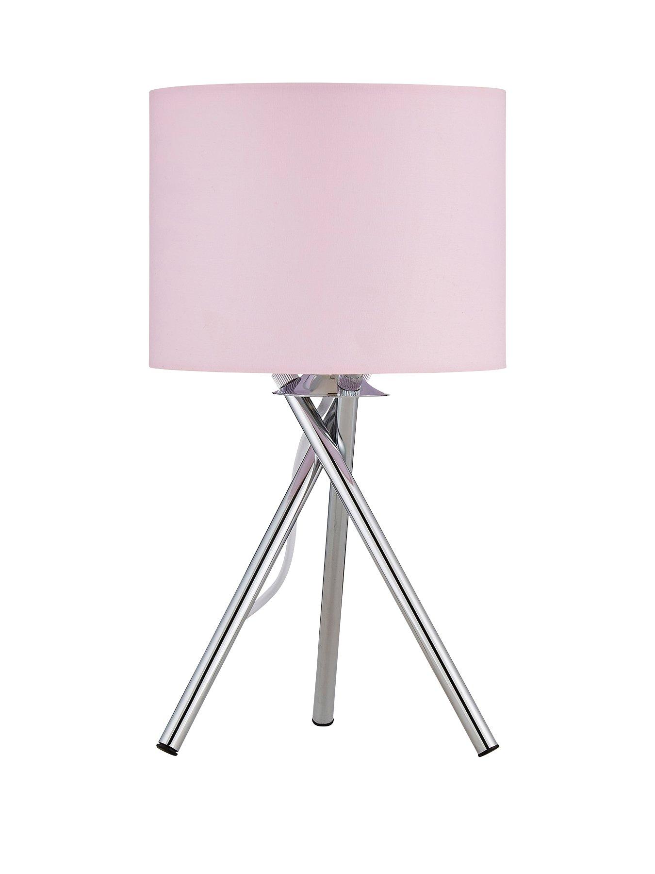 front image of very-home-tripod-bedside-table-lamp-pink