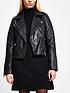  image of river-island-quilted-placket-leather-biker-jacket